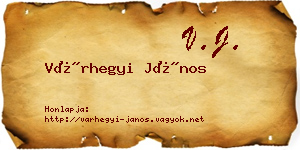 Várhegyi János névjegykártya